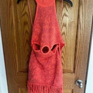 Vici Miami Bound Fringe Halter Dress Size S